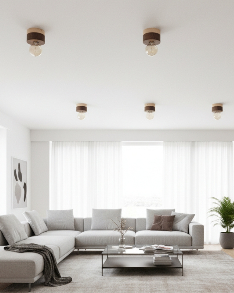 0239 Deckenlampe aus Walnussholz ALMUT von Wildheim