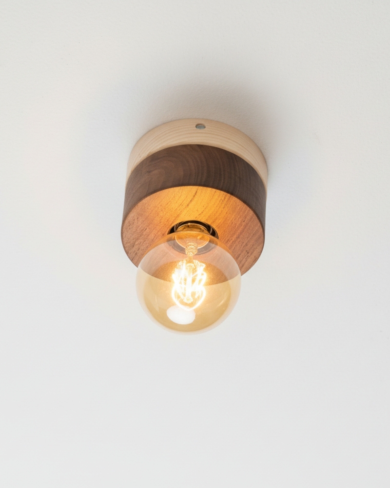 0239 Deckenlampe aus Walnussholz Zirbe ALMUT von Wildheim