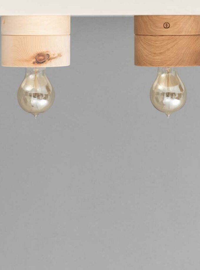 Plafoniere 0239 Swiss Pine Oak Wood Lamps by ALMUT von Wildheim