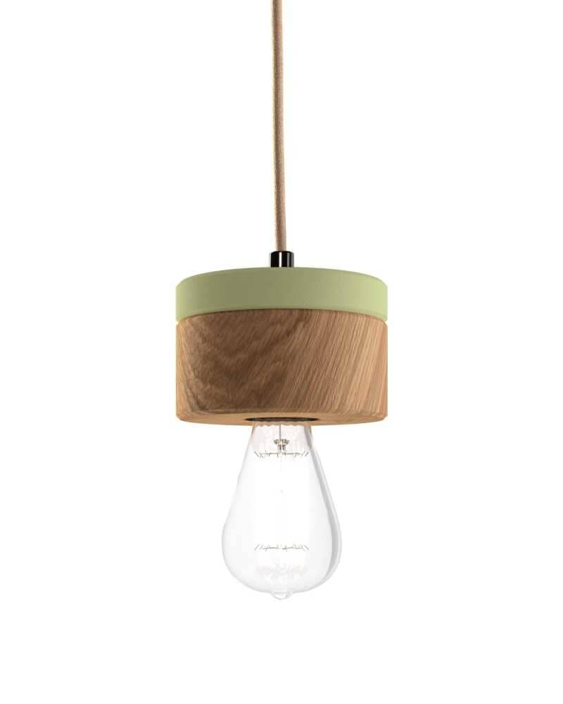Lampada a sospensione in legno di quercia verde lampada di legno scandinava design da ALMUT von Wildheim 0239