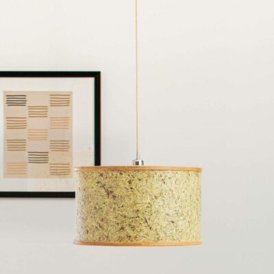 pendant lamp made of wood and hay 2610 handmade lamp made of natural materials by ALMUT from Wilhdeim