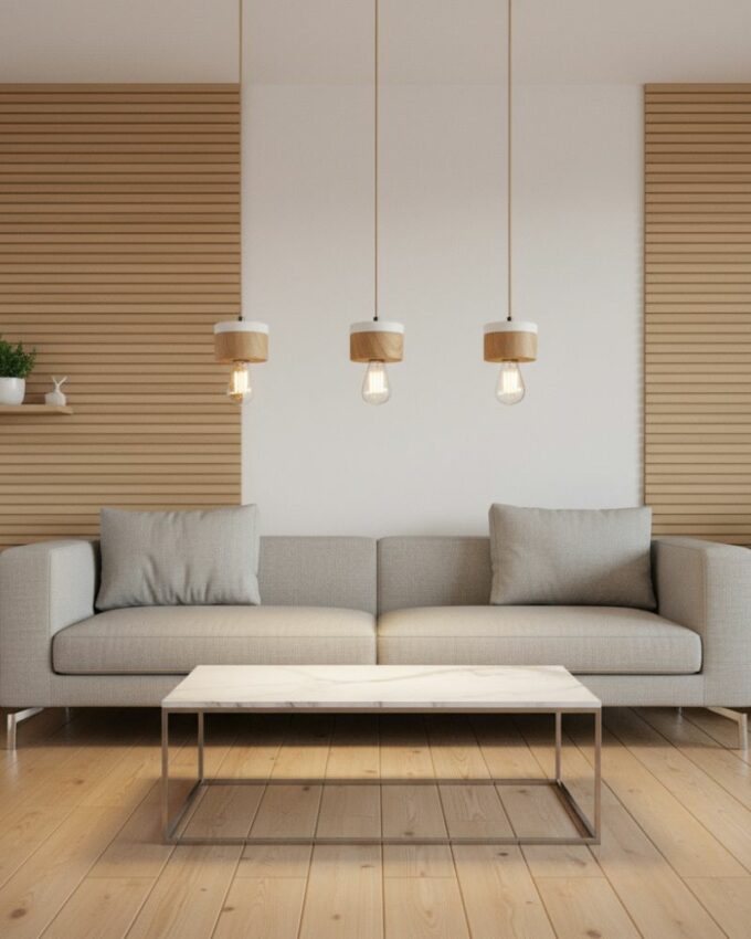 Pendelleuchten aus Eichen Holz von ALMUT Wohnzimmerlampen