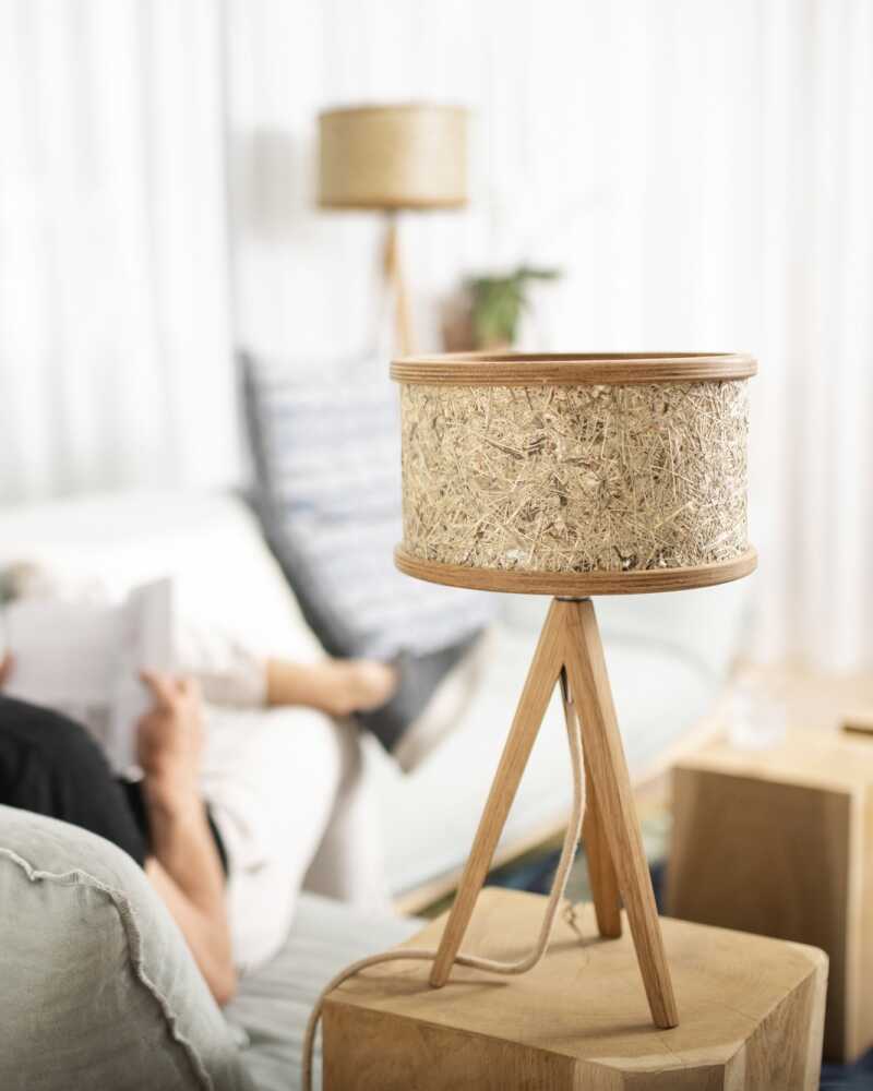 Hay and Wood Table Lamp 2610 by ALMUT von Wildheim