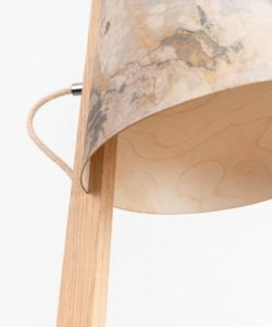 Floor lamp_of oak and stone by ALMUT von Wildheim