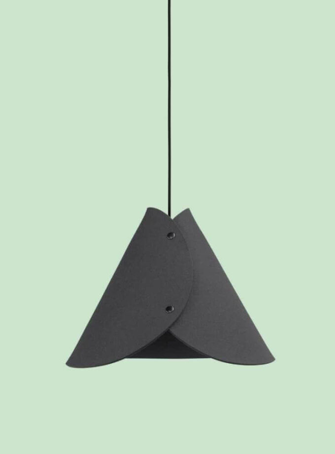 Felt Lampshade Conical Stone Grey Hanging Lamp ALMUT von Wildheim