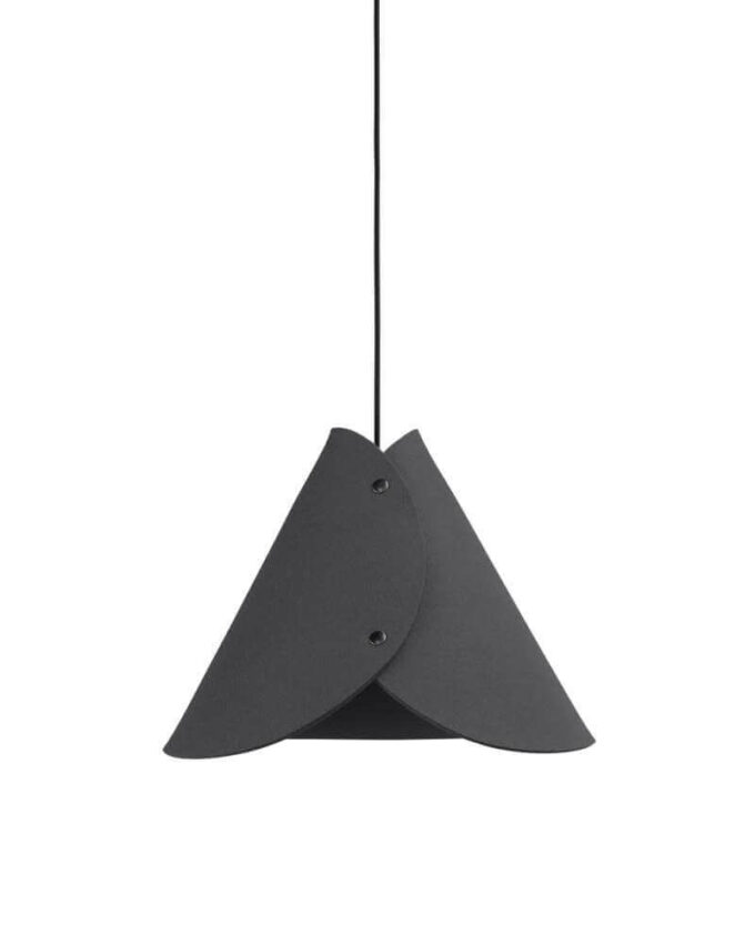 Filzlampenschirm konisch Steingrau front1 Pendelleuchte ALMUT