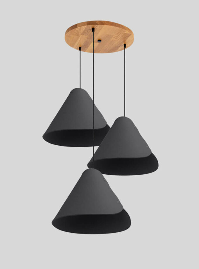 3pcs. pendant lamp round wooden canopy bottom1_stone-grey_conical_800x1000