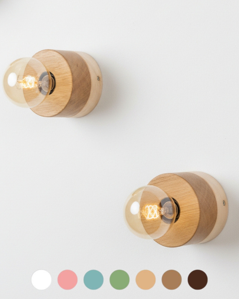 0239 Wandleuchte Eiche Zirbe 2er Set ALMUT von Wildheim Designleuchten