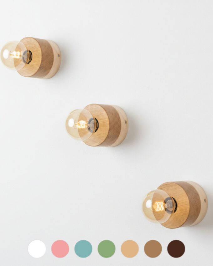 0239 Wandleuchte Eiche Zirbe 3er Set ALMUT von Wildheim Designleuchten