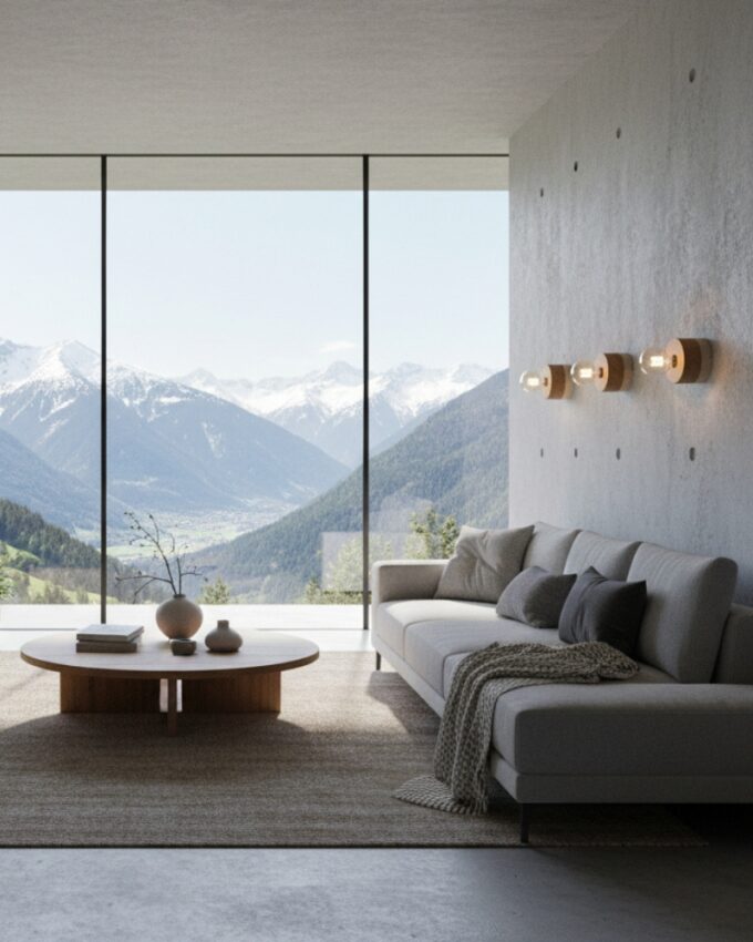 0239 moderne Wandleuchten aus Eichenholz ALMUT von Wildheim Designleuchten