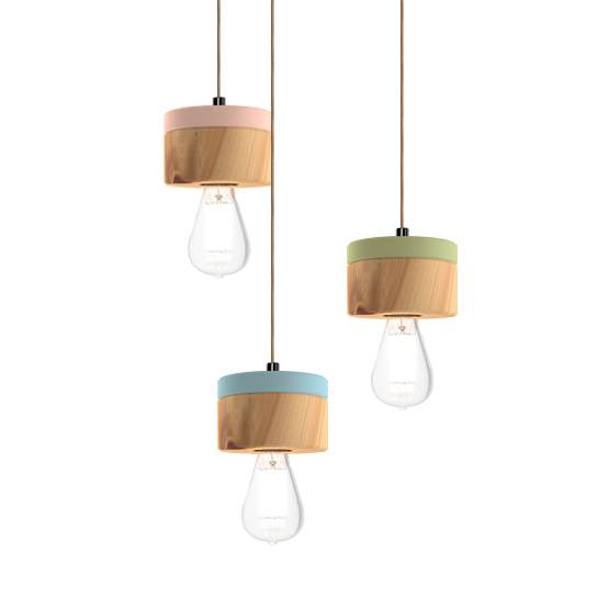 Pendant light-stone pine-pink-blue-green-round-canopy-ALMUT-0239