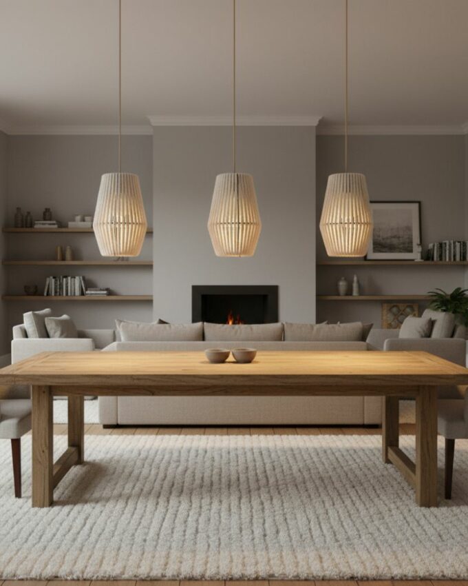 Hängelampe aus Wolle ALMUT von Wildheim Pendelleuchte