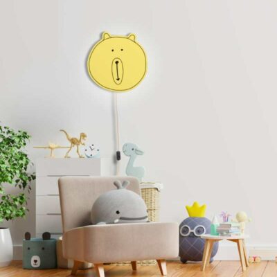 Kinderzimmer Lampe mit Kabel ALMUT_1505_Kinderzimmer_Nachtlicht_Baer_Gelb